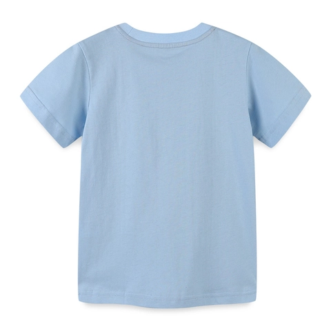 Boys Short Sleeve Cotton T-Shirt Casual Cartoon Rocket Print Crew Neck Summer Top For Toddler Kids Lightweight Tee