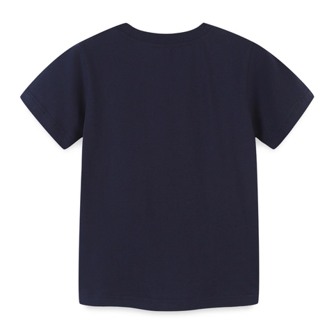 Γυναικείο Casual Βαμβακερό T-Shirt για Αγόρια Ναυτικό Μπλε Κοντό Μανίκι Καρχαρίας Τυπωτό Στρογγυλή Λαιμόκοψη Παιδικά