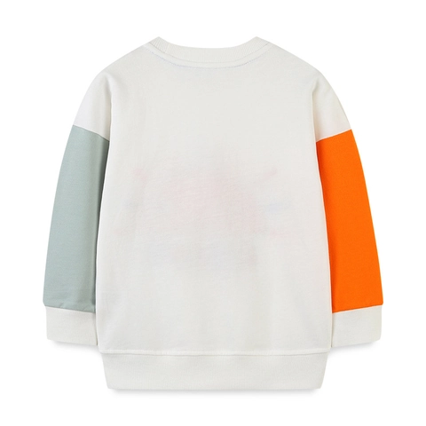 Kinderen Cartoon Zon Borduurwerk Patchwork Sweatshirt Katoen Lange Mouw Ronde Hals Pullover Westerse Stijl Kinderkleding Top