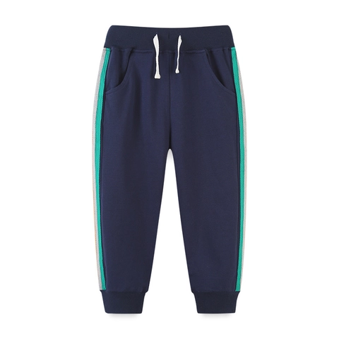 Boys Casual Cotton Joggers Contrast Side Stripe Drawstring Elastic Waist Sweatpants For Toddler Kids Sporty Fall Trousers