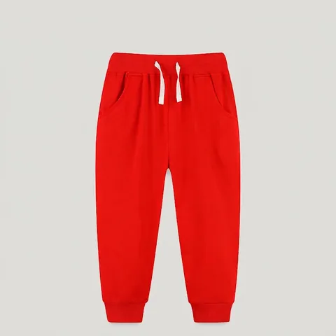 Kids Boys Cotton Joggers Casual Sweatpants Elastic Drawstring Waist Solid Color Autumn Sports Trousers Long Pants