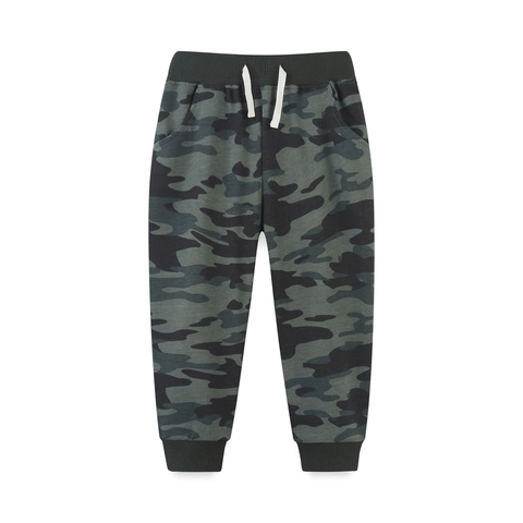 Kids Boys Camouflage Joggers Cotton Elastic Waist Drawstring Sweatpants Casual Camo Printed Cuffed Pants Active Bottoms