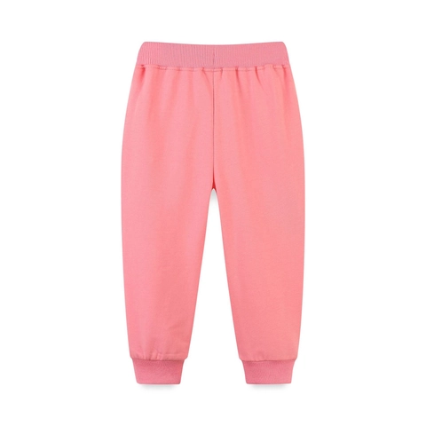 Pantaloni Sportivi in Cotone Rosa per Ragazze Ricamo a Cane Fantasia Animale Cartone Animato Pantaloni Casual per Bambini