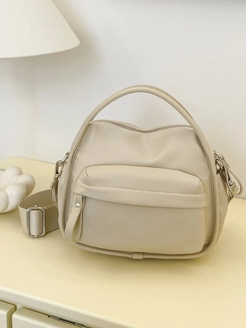 Women Casual Nylon Square Crossbody Bag Lightweight Versatile Shoulder Handbag With Adjustable Wide Strap Solid Color