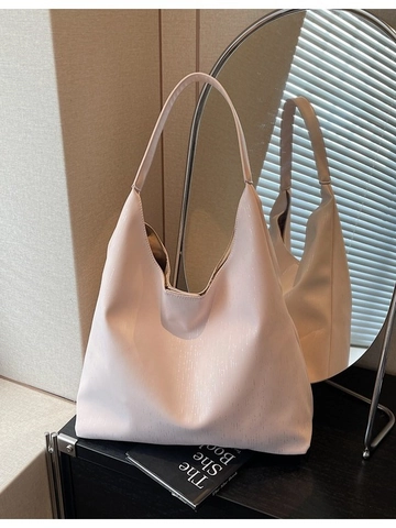 Sac Cabas Hobo en Cuir PU Grande Capacité pour Femme Sac à Épaule Texture Verticale pour Travail Voyage Quotidien Main