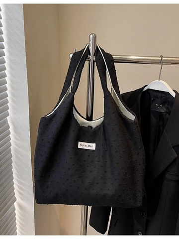 Grand Sac Tote Femme Texture de Bulles Sac à Épaule en Toile de Mode Sac à Main Décontracté Minimaliste Voyage Shopping
