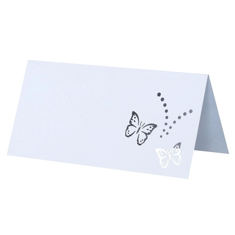 Marque-places Papillon Découpés au Laser en Papier Kraft Perlé Cartes de Nom de Tente pour Mariage Banquet Décor de Table