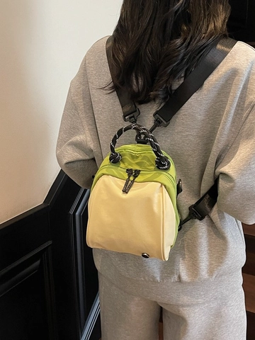Dames Lichtgewicht Waterdichte Mini Rugzak Eenvoudige Nylon Handtas Met Gevlochten Handvat Veelzijdige Casual Reisdagrugzak
