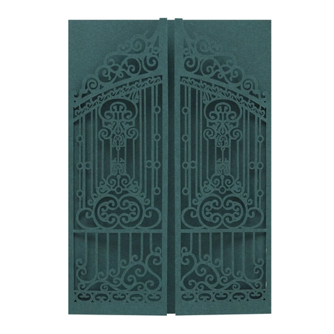 European Style Laser Cut Wedding Invitation Cards Hollow Gate Design Pearlescent Paper Greeting Cards For Marriage Party Celebration