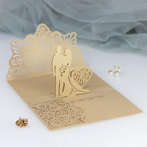 3D Laser Cut Wedding Invitation Shell Pearl Paper Hollow Out Card Cover For Engagement Valentine Day Ceremony Party