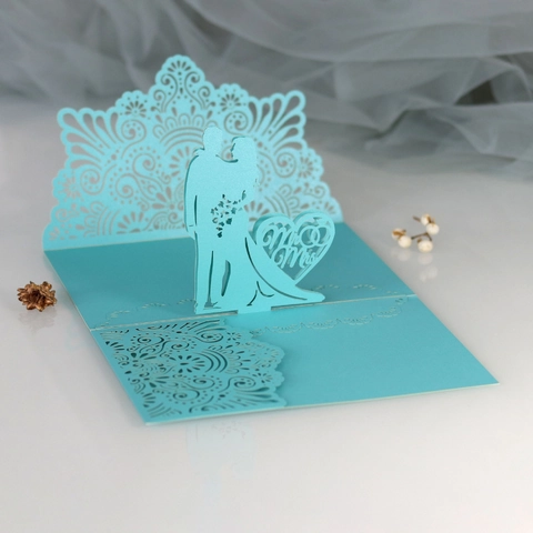 3D Laser Cut Wedding Invitation Shell Pearl Paper Hollow Out Card Cover For Engagement Valentine Day Ceremony Party