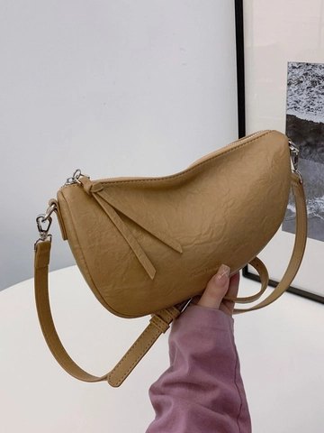 Fashion PU Leather Pleated Crescent Hobo Bag For Women Vintage Shoulder Crossbody Bag With Dual Straps Large Capacity Handbag
