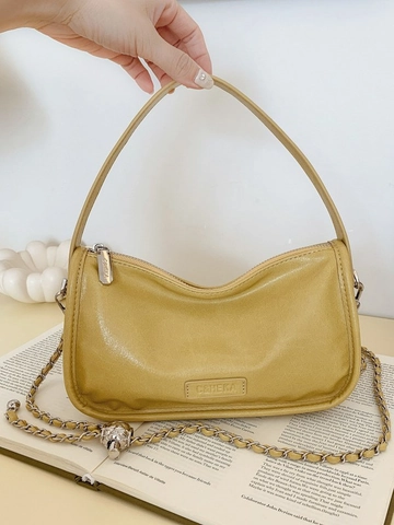 Damen PU Leder Plissiert Kissen Umhängetasche Mit Metallkette Vielseitige Schultertasche Täglich Neuer Stil Handtasche