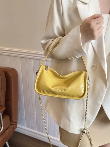 Damen PU Leder Plissiert Kissen Umhängetasche Mit Metallkette Vielseitige Schultertasche Täglich Neuer Stil Handtasche
