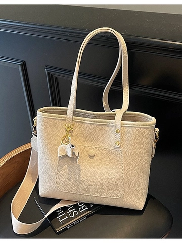 Grand Sac Cabas Femme en Cuir PU Grainé Rétro Sac à Bandoulière avec Charme Sac à Main Quotidien Élégant