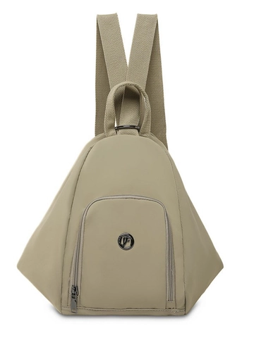 Women's Fashion Geometric Triangular Backpack Large Capacity Solid Color Cloth Casual Shoulder Sling Bag Daily Travel Rucksack