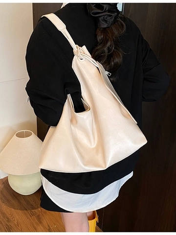 Sac Fourre-tout en Cuir PU de Grande Capacité Avec Petite Pochette pour Femme Sac à Bandoulière Minimaliste Navetteur Style Hobo Sac à Main Mode