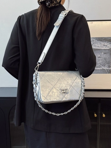 Sac Bandoulière Femme Matelassé Haut de Gamme en Cuir PU Petit Sac à Main Carré Décontracté Sac d'Épaule