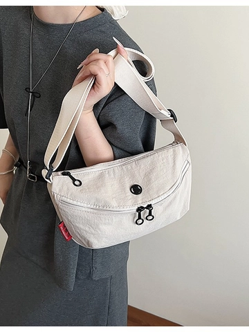 Bolso Bandolera Minimalista de Tela con Forma de Dumpling para Mujer Bolso de Hombro Casual Ligero Color Sólido Versátil para Viaje Diario