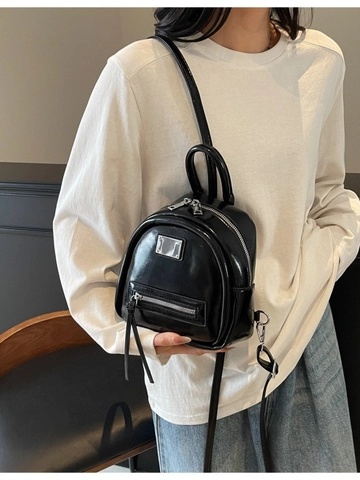 Fashion Mini PU Leather Backpack For Women Lightweight Small Travel Shoulder Bag Versatile Casual Everyday Bag With Adjustable Straps