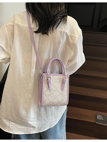 Bohemian Vintage Crossbody Bag Women Jacquard Fabric PU Leather Patchwork Bucket Bag Small Fashion Shoulder Bag