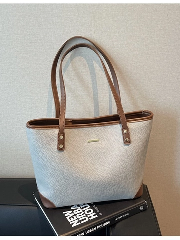 Vintage Large Capacity Tote Bag For Women PU Leather Minimalist Shoulder Bag Commuting Shopping Bag Handbag Elegant Gift