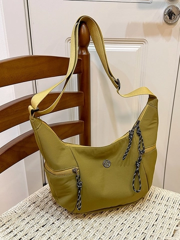 Women Nylon Crossbody Bag Large Capacity Dumpling Bag Minimalist Hobo Bag With Adjustable Strap Casual Shoulder Bag