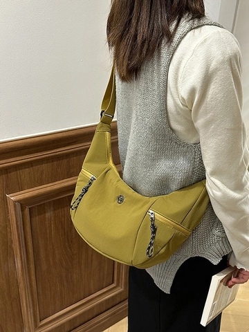 Women Nylon Crossbody Bag Large Capacity Dumpling Bag Minimalist Hobo Bag With Adjustable Strap Casual Shoulder Bag