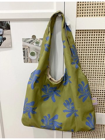 Women Fashion Nylon Printed Shoulder Bag Lightweight Large Capacity Dumpling Bag Casual Travel Tote Underarm Bag For Lady