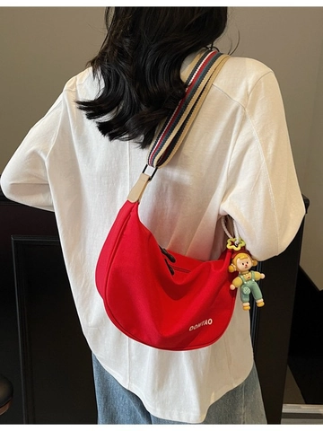 Borsa a Spalla Hobo da Donna in Tela di Moda Con Tracolla Larga a Righe Casual Crossbody Dumpling Bag Morbida Borsa a Mezzaluna