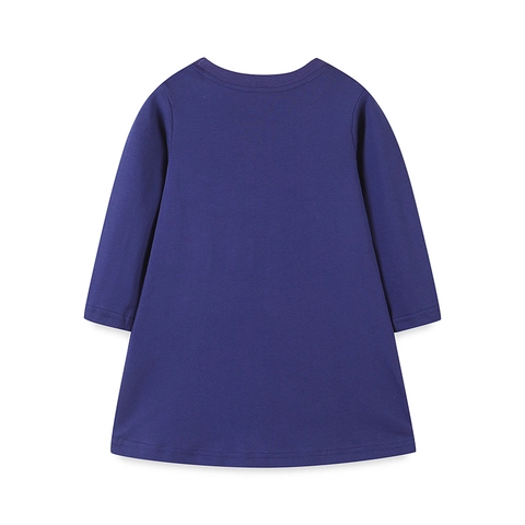 Kleinkinder Mädchen Weihnachten Weihnachtsmann Bestickt Langarm Kleid Marineblau Baumwolle A-Linie Strick Prinzessin Feiertag Kleidung