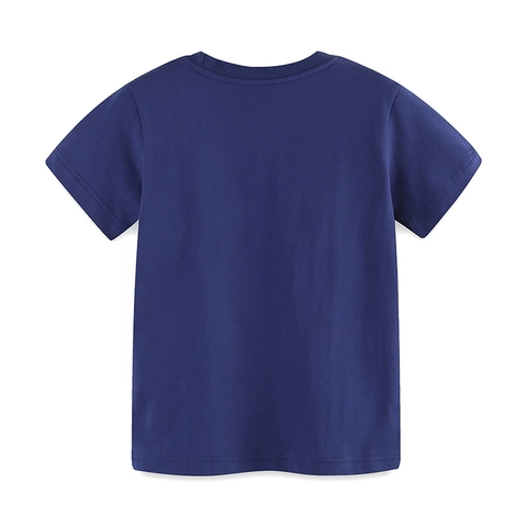 Maglietta a Maniche Corte da Ragazzo in Morbido Cotone con Stampa di Veicoli da Cantiere Cartone Animato Arcobaleno Girocollo Top Estivo Casual per Bambini
