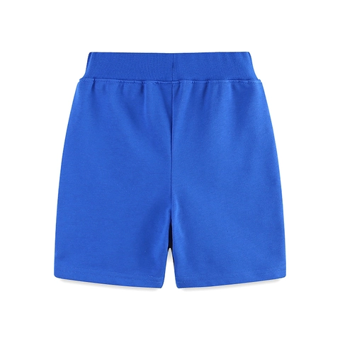 Boys Cotton Knit Shorts Summer Casual Sports Pants Cartoon Rocket Embroidered Star Elastic Waist Drawstring Kids Bottoms
