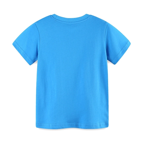 Maglietta da Bambino in Cotone a Maniche Corte Con Stampa Cartoon Dinosauro Camper Top Casual Estivo Girocollo