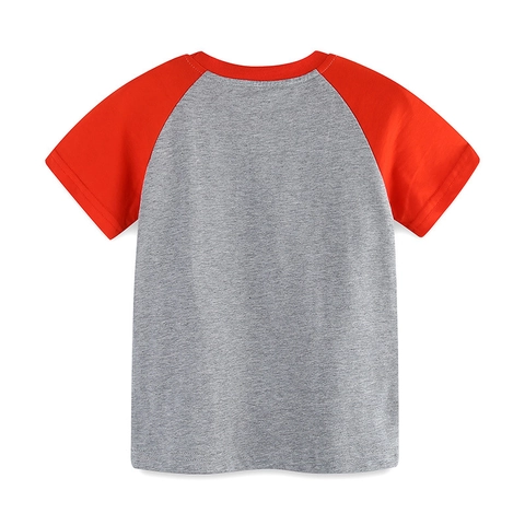 Παιδικό T-Shirt από 100% Βαμβάκι με Γραφικό Σχέδιο Οχημάτων Cartoon Monster Truck Κοντό Μανίκι Ραγκλάν Καλοκαιρινό