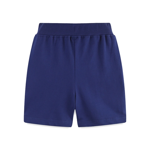Sommer Jungen Lässige Baumwolle Bestickte Shorts Dunkelblau Baufahrzeug Bagger Kran Bedruckte Kordelzug Shorts