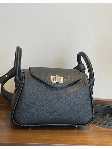 Borsa a Tracolla da Donna alla Moda in Pelle PU con Motivo a Litchi Piccola Borsa a Tracolla Quadrata con Chiusura a Girello in Metallo