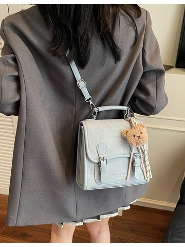 Damen Retro Krokodilmuster PU Leder Umhängetasche Mode Quadratische Handtasche Mehrzweck Rucksack Für Tägliches Reisen Street