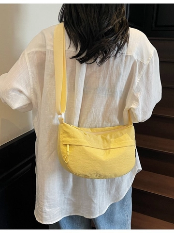 Bolso Bandolera de Nailon de Gran Capacidad para Mujer Bolso Dumpling Urbano Minimalista Bolso de Hombro de Media Luna
