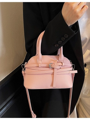 Borsa a Conchiglia da Donna in Pelle PU con Texture a Ciottoli Piccola Borsa a Tracolla con Serratura in Metallo per il Pendolarismo