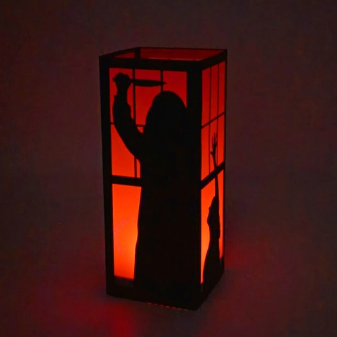Paralume in Carta Silhouette Horror di Halloween Intaglio Laser Copertura per Luce in Cartoncino per Decorazione Domestica Festa di Festival