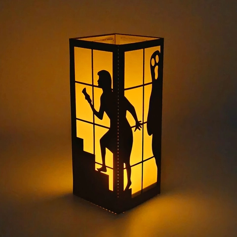Spooky Ghost Silhouette Paper Lampshade Laser Cut Cardboard Lantern Decoration For Halloween Party Festive Table Decor