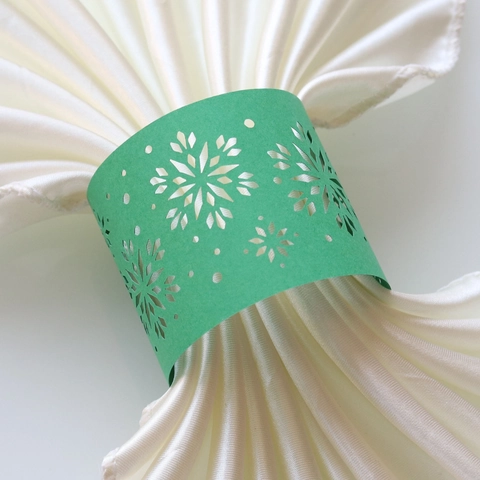 Servilleteros de Papel Cortados con Láser de Copo de Nieve Hebillas Decorativas de Mesa para Decoración de Navidad Boda Fiesta