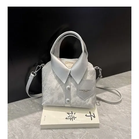 Petit Sac Bandoulière Créatif en Cuir PU Forme de Chemise pour Femmes Urbain Minimaliste Couleur Unie Sac à Main Sac à Épaule