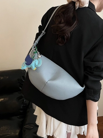 Borsa Hobo Crescent in Pelle PU da Donna Borsa a Tracolla Dumpling Casual Borsa a Spalla Leggera con Charm Elefante