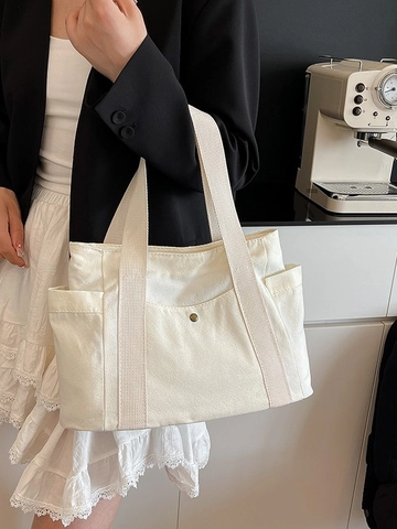 Borsa Tote in Tela Casual da Donna Grande Capacità Multifunzionale Borsa a Tracolla da Pendolare Borsa Sottobraccio Giornaliera