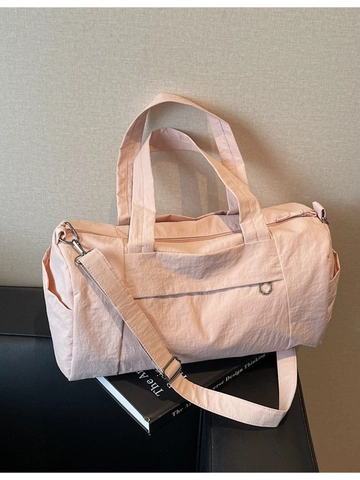 Large Capacity Canvas Travel Bag For Women Foldable Fitness Gym Bag With Adjustable Shoulder Strap Durable Handbag