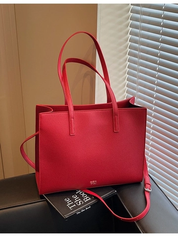 Fashion Minimalist Large Capacity PU Leather Tote Bag For Women Pebble Grain Shoulder Bag Casual Commuting Travel Handbag