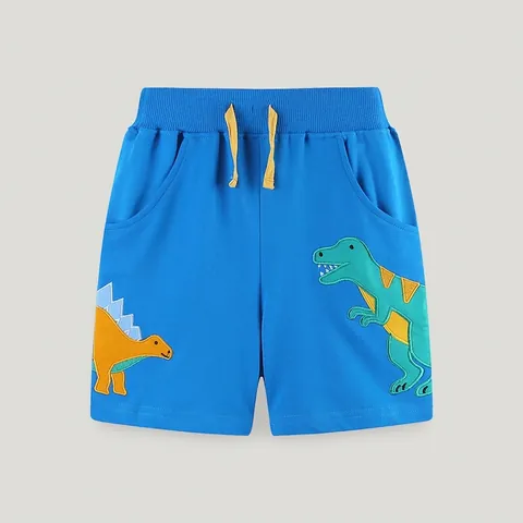 Jungen Baumwolle Dinosaurier Bestickte Shorts Lässige Sommershorts Für Kleinkinder Western Stil Weiche Tier Muster Hose
