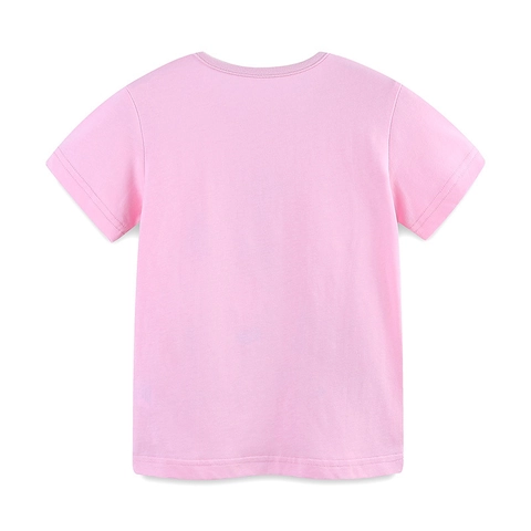 Mädchen Sommer Baumwolle T-Shirt Rosa Kurzarm Top Cartoon Hase Druck Europäischer Stil Rundhals Lässig Kinder Kleidung